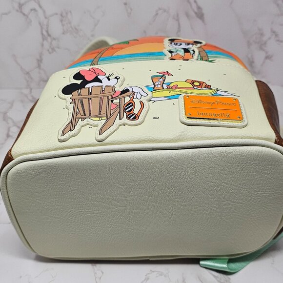 NWT Loungefly Disney Parks Mickey and Minnie Mouse Beach Sunset Mini Backpack - Picture 3 of 8